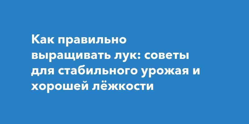 Секреты выращивания лука: как получить богатый урожай и сохранить его Секреты выращивания лука: как получить богатый урожай и сохранить его