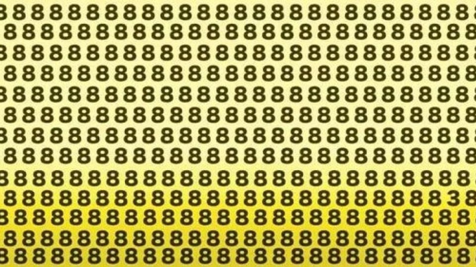 Сможете ли вы найти цифру «3» среди восьмёрок за 6 секунд? Сможете ли вы найти цифру «3» среди восьмёрок за 6 секунд?