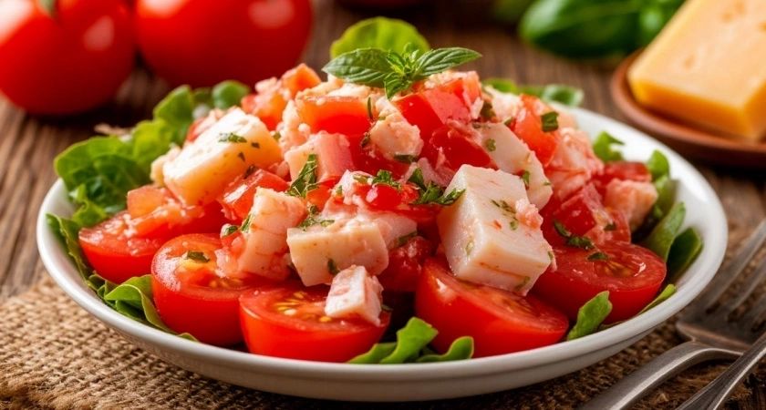 Салат с крабовыми палочками, помидорами и сыром: блюдо, которое порадует ваши вкусовые рецепторы