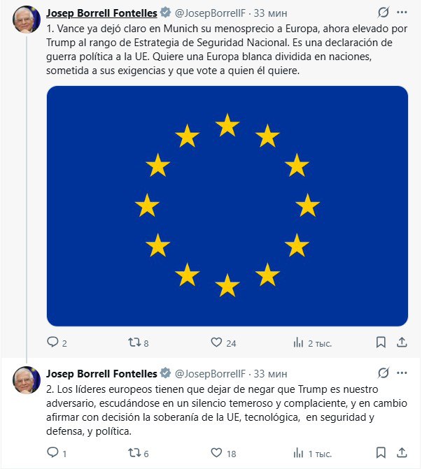 Бывший садовник ЕС Боррель заявил, что Трамп объявил Европе войну